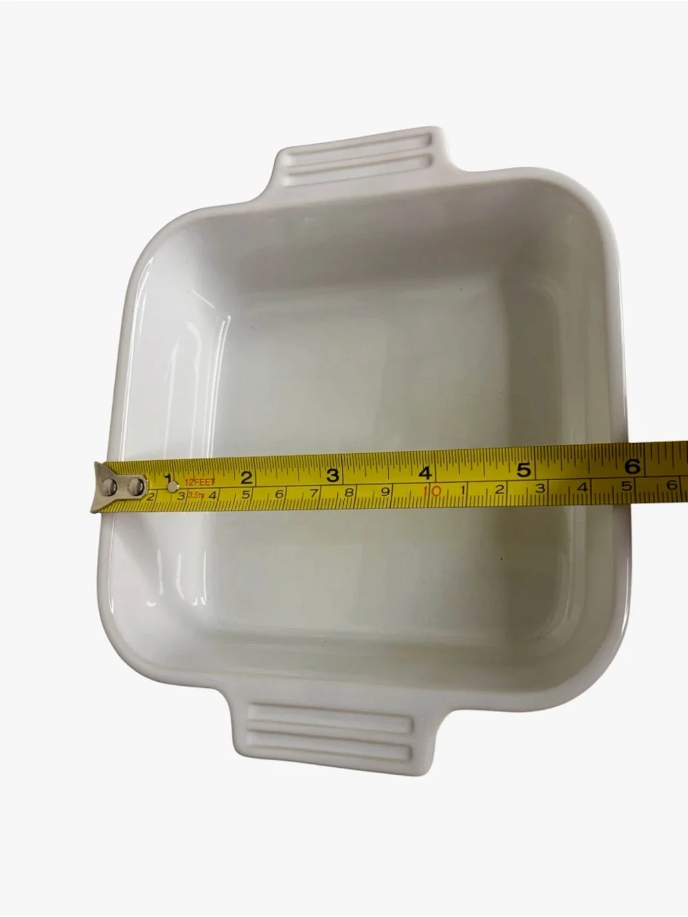 Le Creuset Small Square Stoneware Ceramic Baking Dish White 6x6